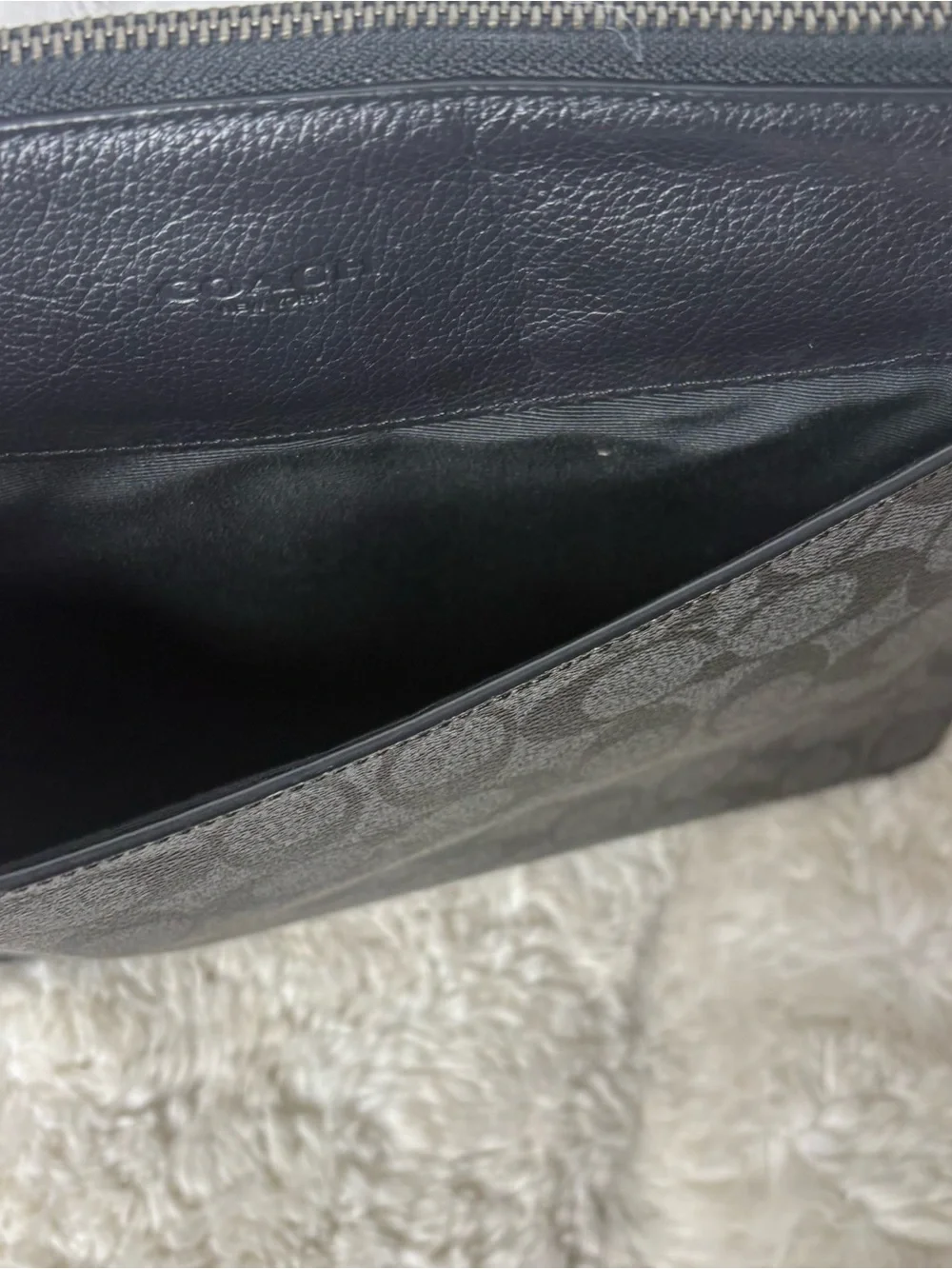 Coach Black Signature Laptop Sleeve with Embossed Logo black notebook case tech